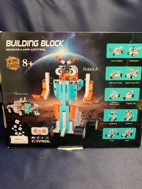 Building Block Remote & App Control Robot A - Orange & Teal STEM Toy